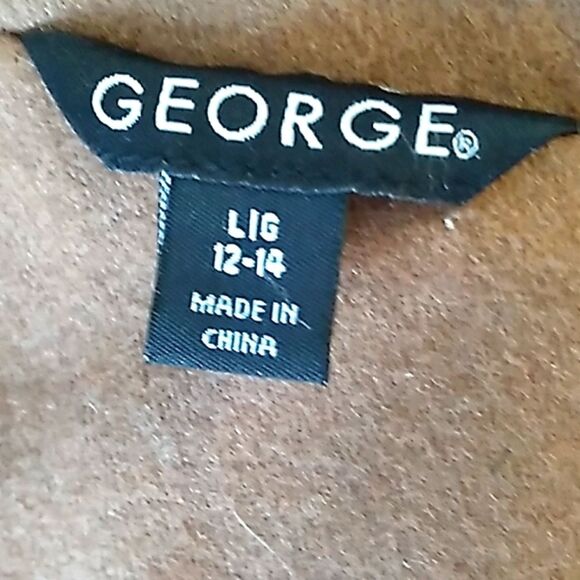 George Wool Blend Camel Color Coat & Scarf. Sz Large NWOT - Picture 13 of 15